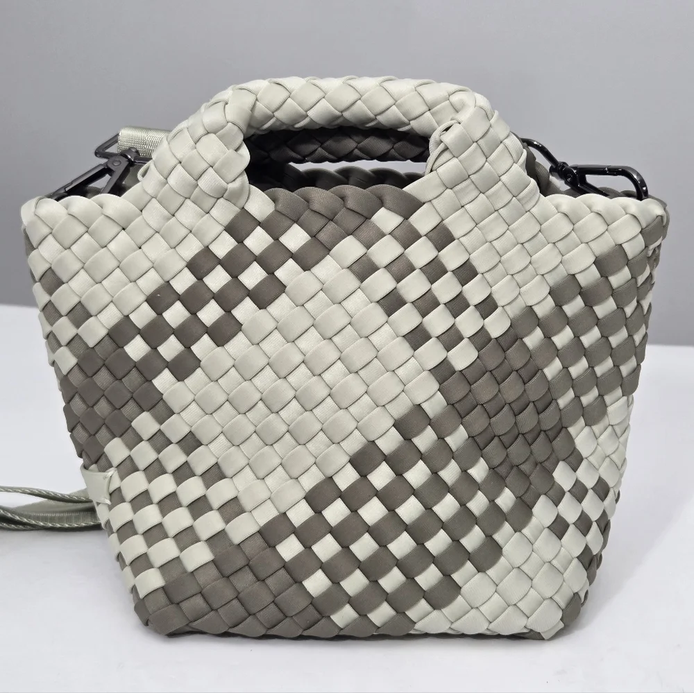 NAGHEDI ST BARTHS PETIT TOTE BAG - LIGHT GREEN AND SAGE GREEN